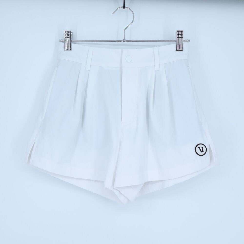 Vuori Solar Shorts White Pleated High Rise Performance Golf Trouser Women's XS